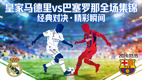 皇家马德里对阵巴塞罗那全场集锦封面图